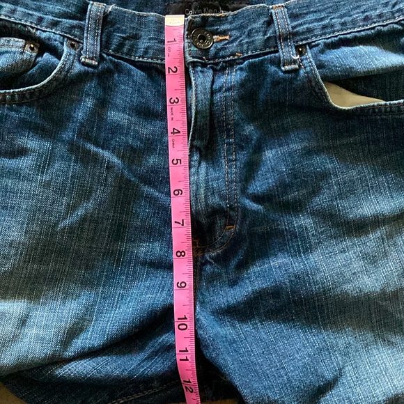 Calvin Klein Relaxed Straight Jeans Men’s sz 36 (36x32) Dark Wash Distressed - Picture 5 of 6